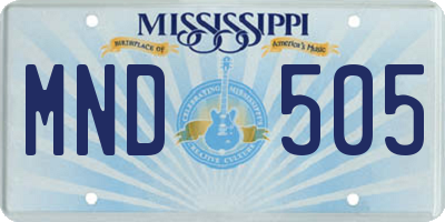 MS license plate MND505