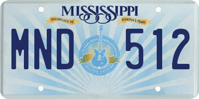 MS license plate MND512