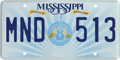 MS license plate MND513