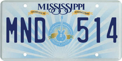 MS license plate MND514