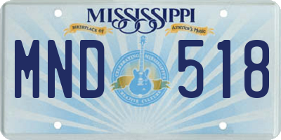 MS license plate MND518