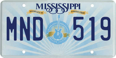 MS license plate MND519