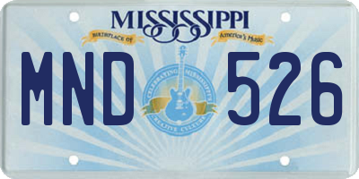 MS license plate MND526