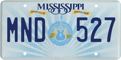 MS license plate MND527