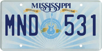 MS license plate MND531