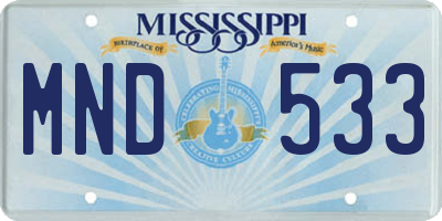 MS license plate MND533