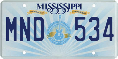 MS license plate MND534