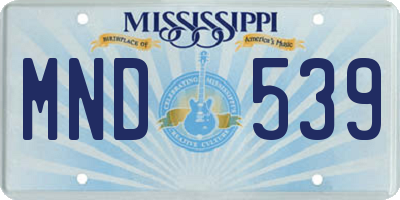 MS license plate MND539