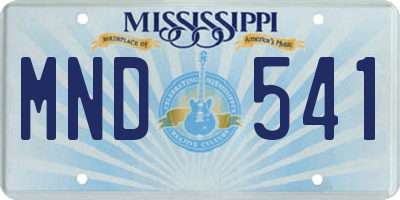 MS license plate MND541