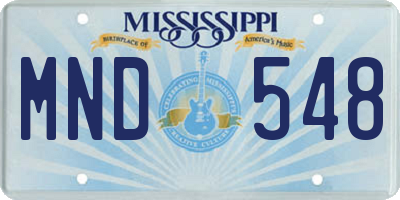 MS license plate MND548
