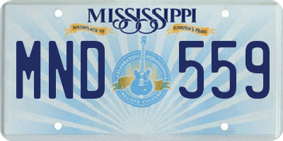 MS license plate MND559