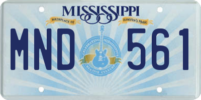 MS license plate MND561