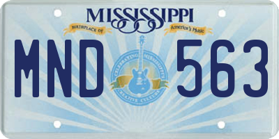MS license plate MND563