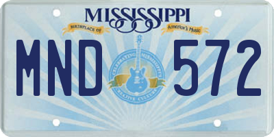 MS license plate MND572