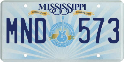 MS license plate MND573