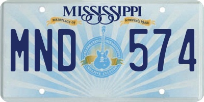 MS license plate MND574