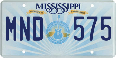 MS license plate MND575