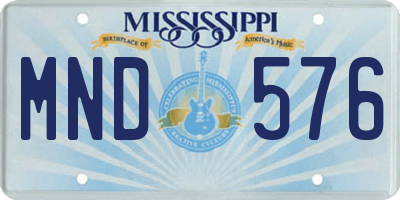 MS license plate MND576