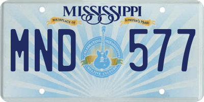 MS license plate MND577