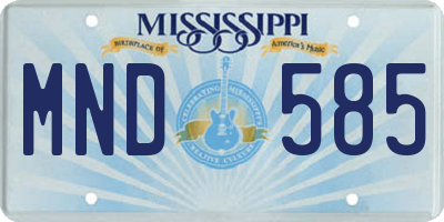 MS license plate MND585