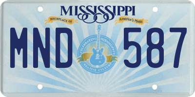 MS license plate MND587