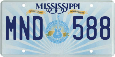 MS license plate MND588