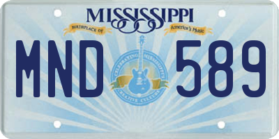 MS license plate MND589