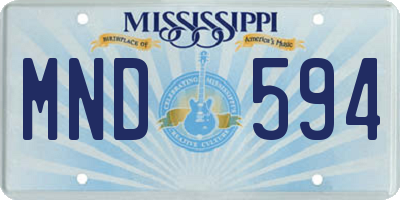 MS license plate MND594