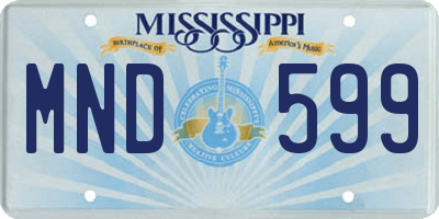 MS license plate MND599