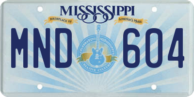 MS license plate MND604