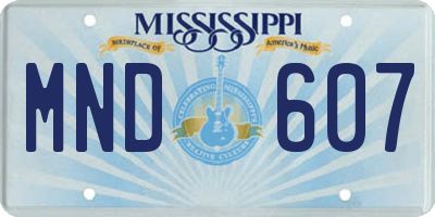 MS license plate MND607