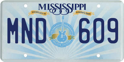 MS license plate MND609
