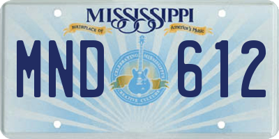 MS license plate MND612