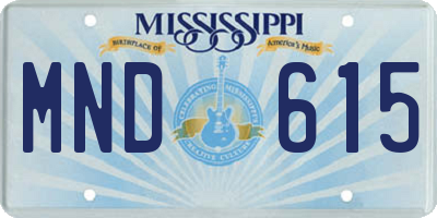MS license plate MND615