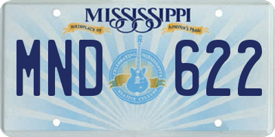 MS license plate MND622