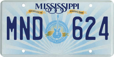 MS license plate MND624