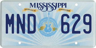 MS license plate MND629