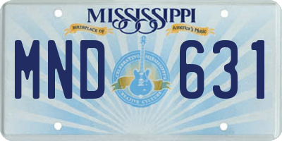 MS license plate MND631