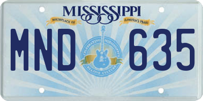 MS license plate MND635