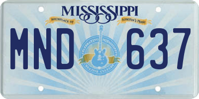 MS license plate MND637