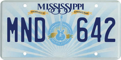 MS license plate MND642