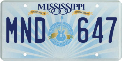 MS license plate MND647