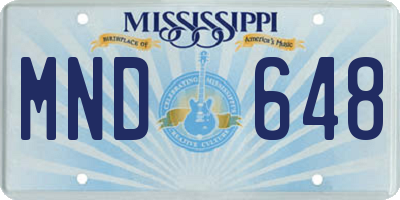 MS license plate MND648
