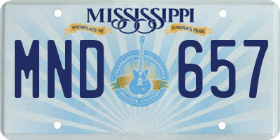 MS license plate MND657