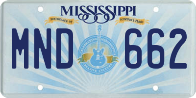 MS license plate MND662