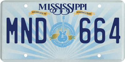MS license plate MND664