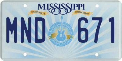 MS license plate MND671