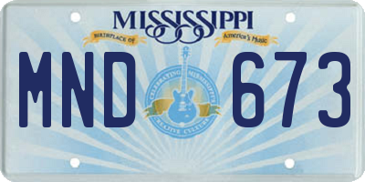 MS license plate MND673