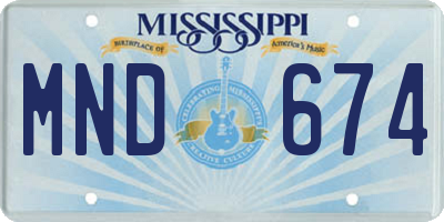 MS license plate MND674