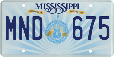 MS license plate MND675